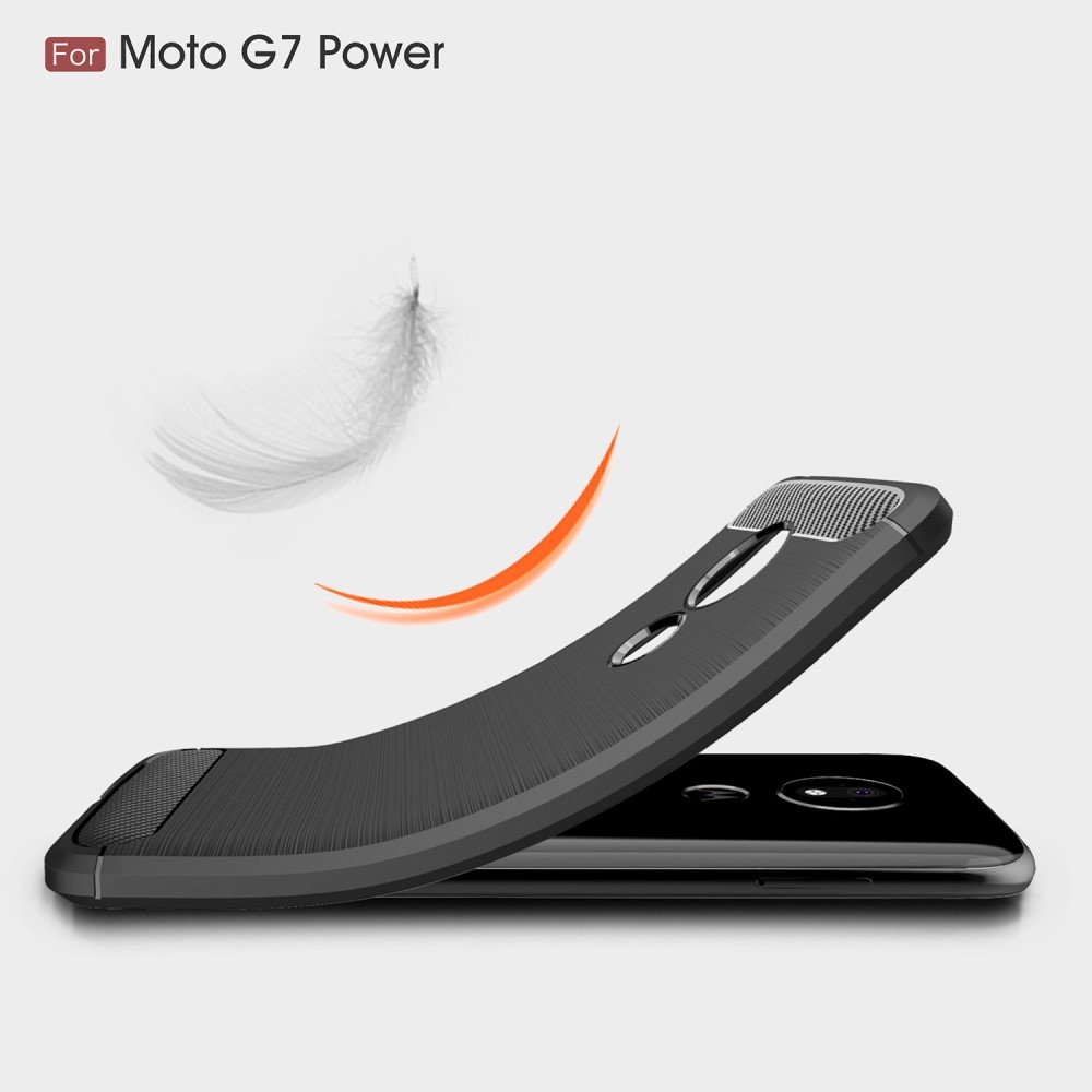 Carbon Силиконовый матовый чехол для Motorola Moto G7 Power - Черный