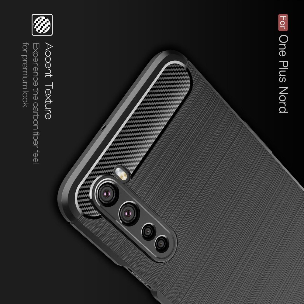 Carbon Силиконовый матовый чехол для OnePlus NORD - Черный