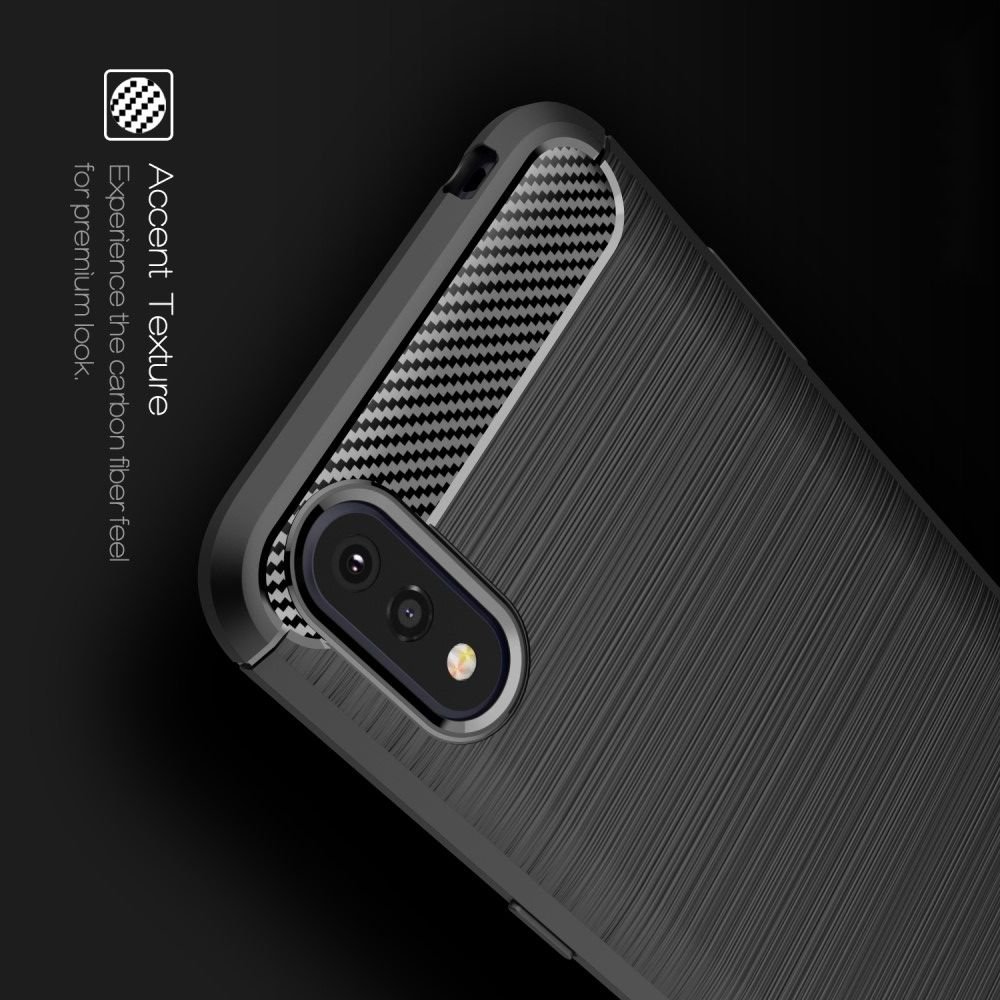 Carbon Силиконовый матовый чехол для Samsung Galaxy A01 - Черный