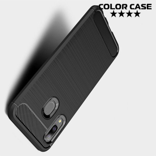 Carbon Силиконовый матовый чехол для Samsung Galaxy A20e - Черный