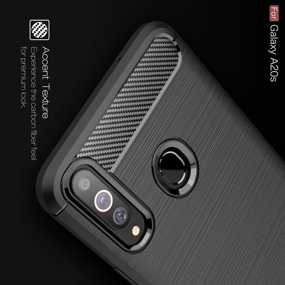 Carbon Силиконовый матовый чехол для Samsung Galaxy A20s - Черный