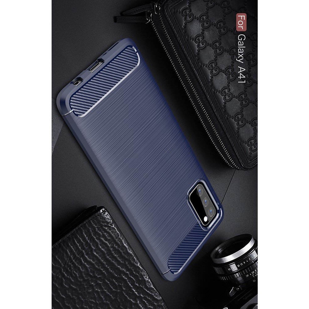 Carbon Силиконовый матовый чехол для Samsung Galaxy A41 - Черный