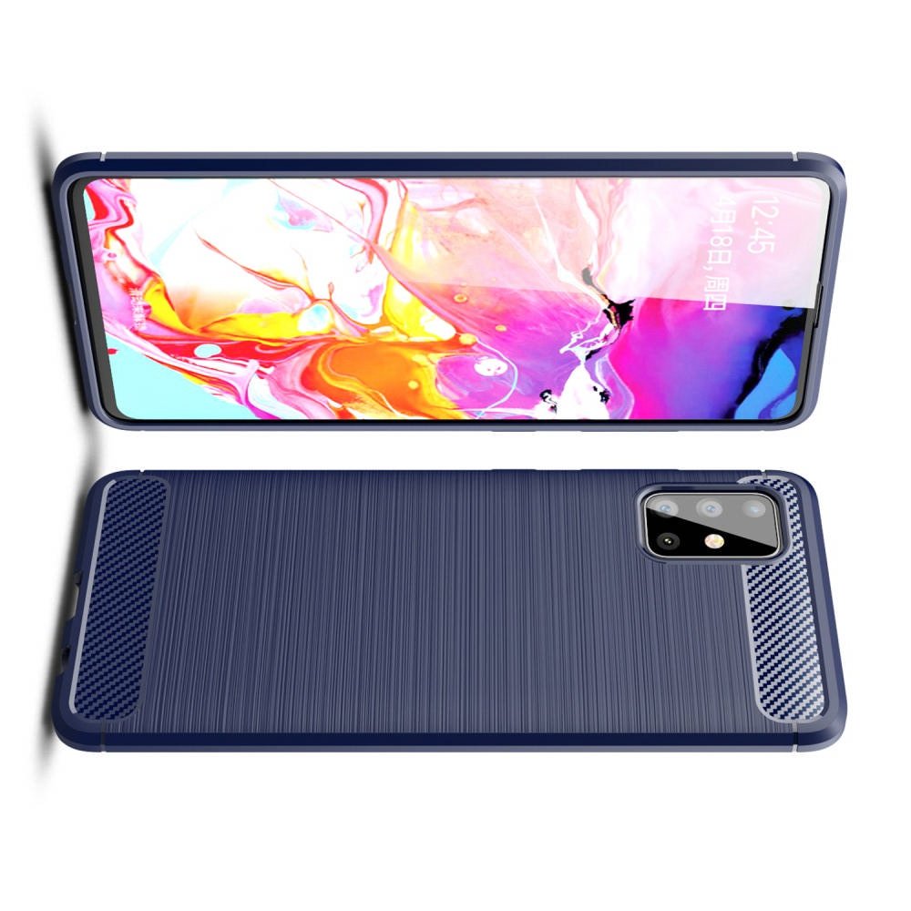 Carbon Силиконовый матовый чехол для Samsung Galaxy A51 - Синий
