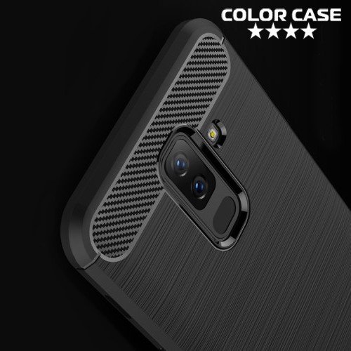 Carbon Силиконовый матовый чехол для Samsung Galaxy A6 Plus 2018 - Черный