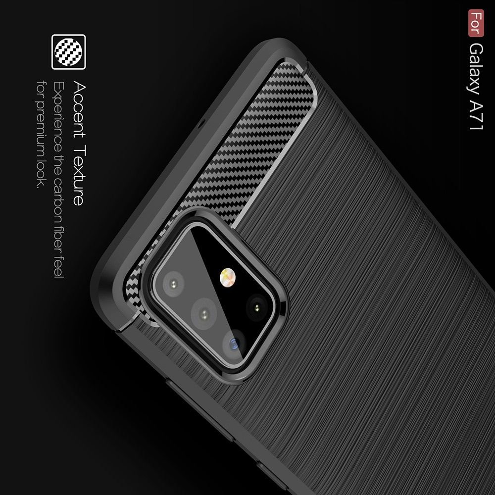 Carbon Силиконовый матовый чехол для Samsung Galaxy A71 - Черный