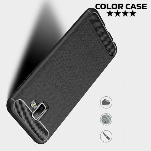 Carbon Силиконовый матовый чехол для Samsung Galaxy J6 Plus - Черный