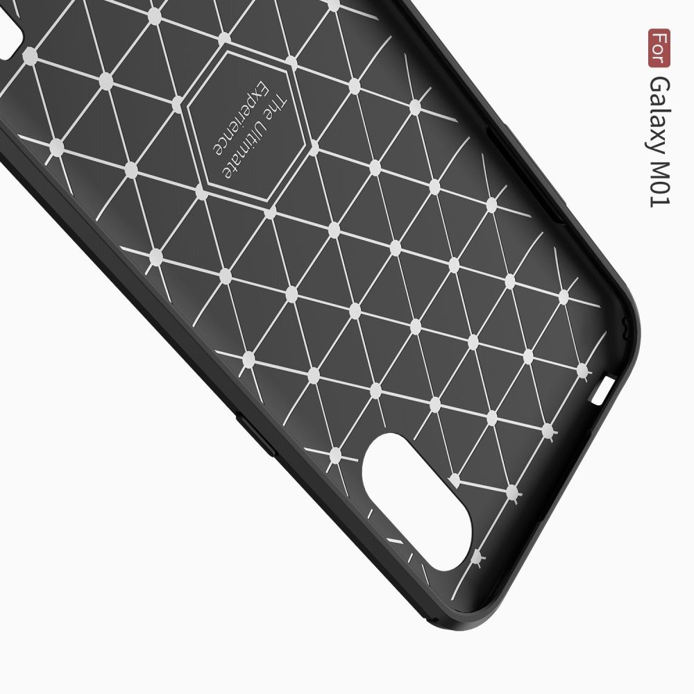 Carbon Силиконовый матовый чехол для Samsung Galaxy M01 - Красный