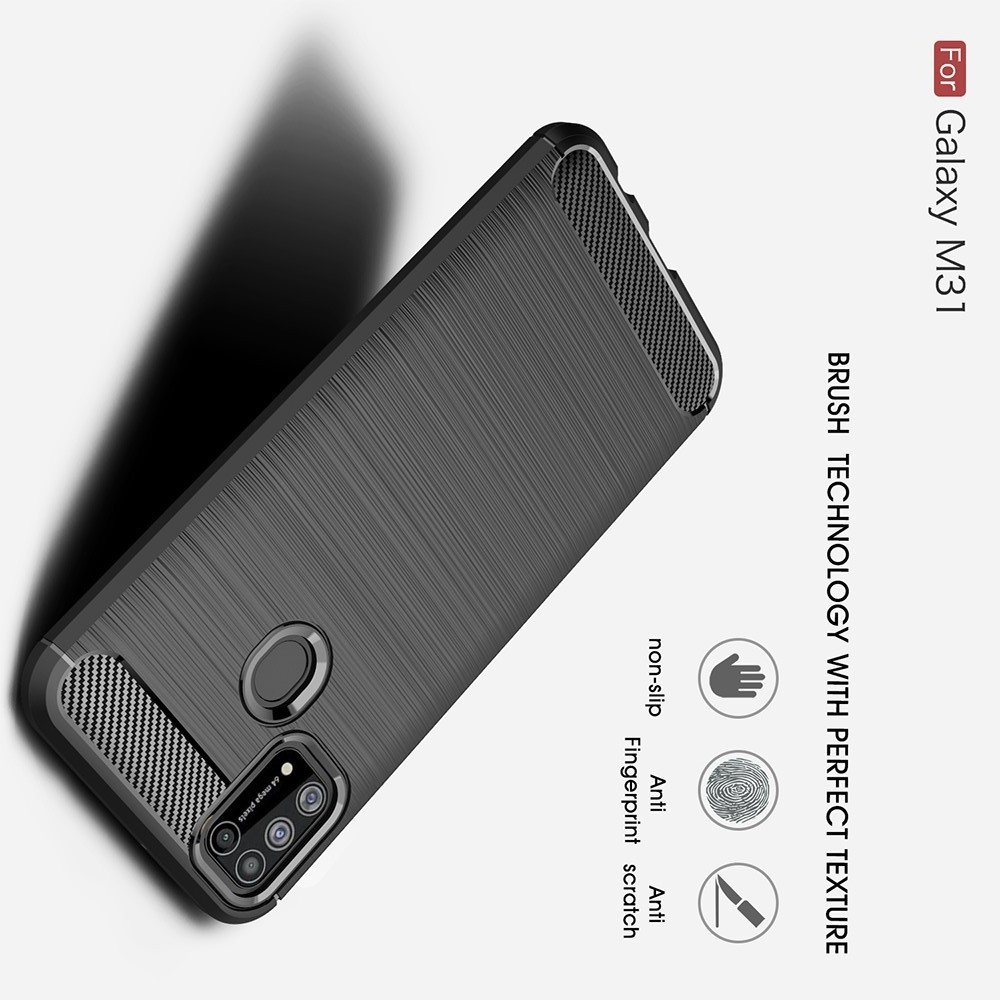 Carbon Силиконовый матовый чехол для Samsung Galaxy M31 - Черный