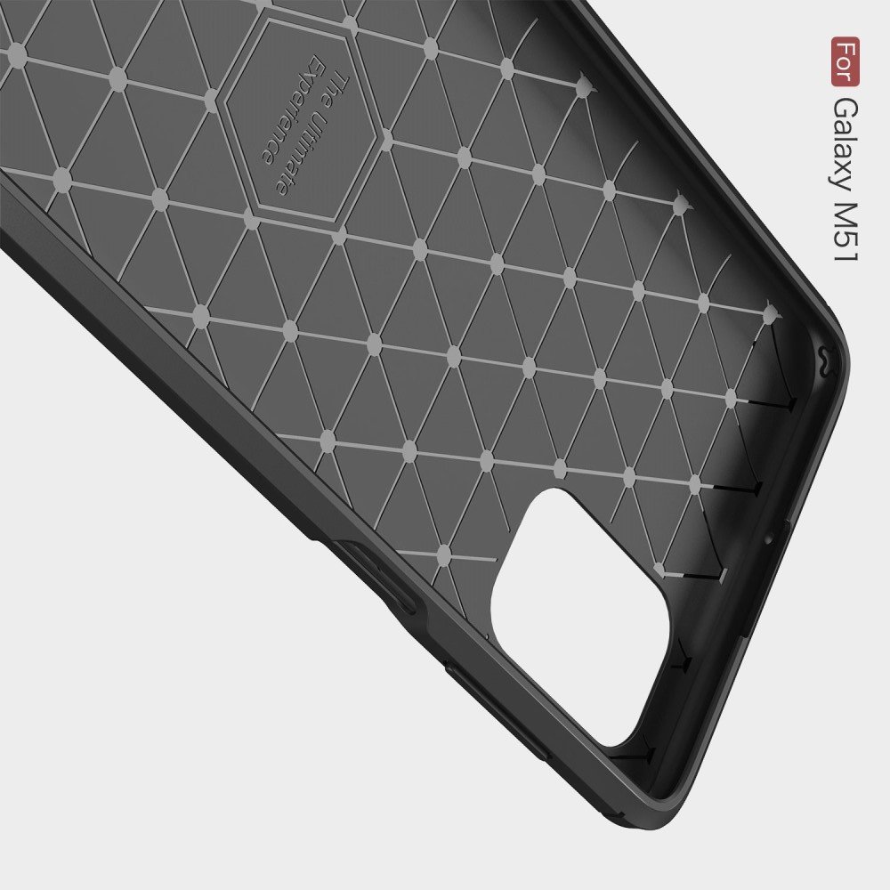 Carbon Силиконовый матовый чехол для Samsung Galaxy M51 - Красный