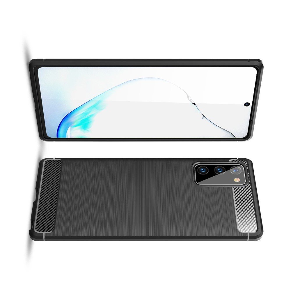 Carbon Силиконовый матовый чехол для Samsung Galaxy Note 20 - Черный