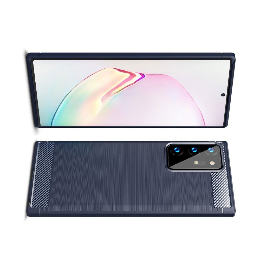 Carbon Силиконовый матовый чехол для Samsung Galaxy Note 20 Ultra - Синий