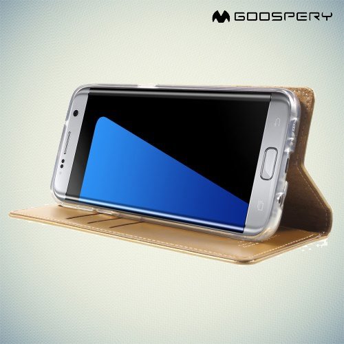 Чехол флип книжка для Samsung Galaxy S7 Edge - Золотой