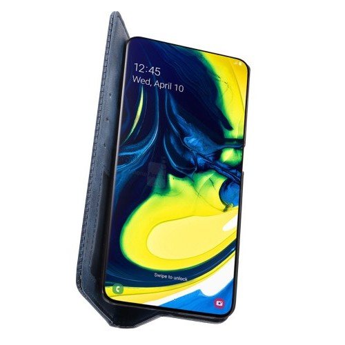 Чехол книжка для Samsung Galaxy A80 / A90 с магнитом и отделением для карты - Синий