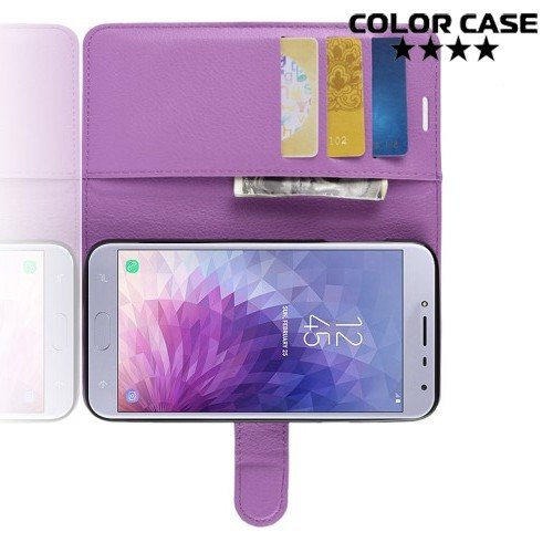 Чехол книжка для Samsung Galaxy J4 2018 SM-J400F - Фиолетовый