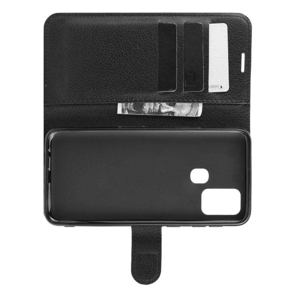 Чехол книжка для Samsung Galaxy M31 отделения для карт и подставка Черный