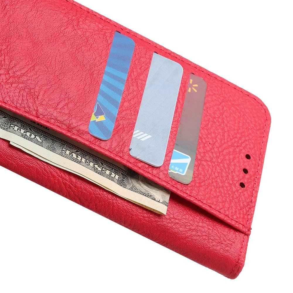 Чехол книжка для Sony Xperia 1 II отделения для карт и подставка Красный