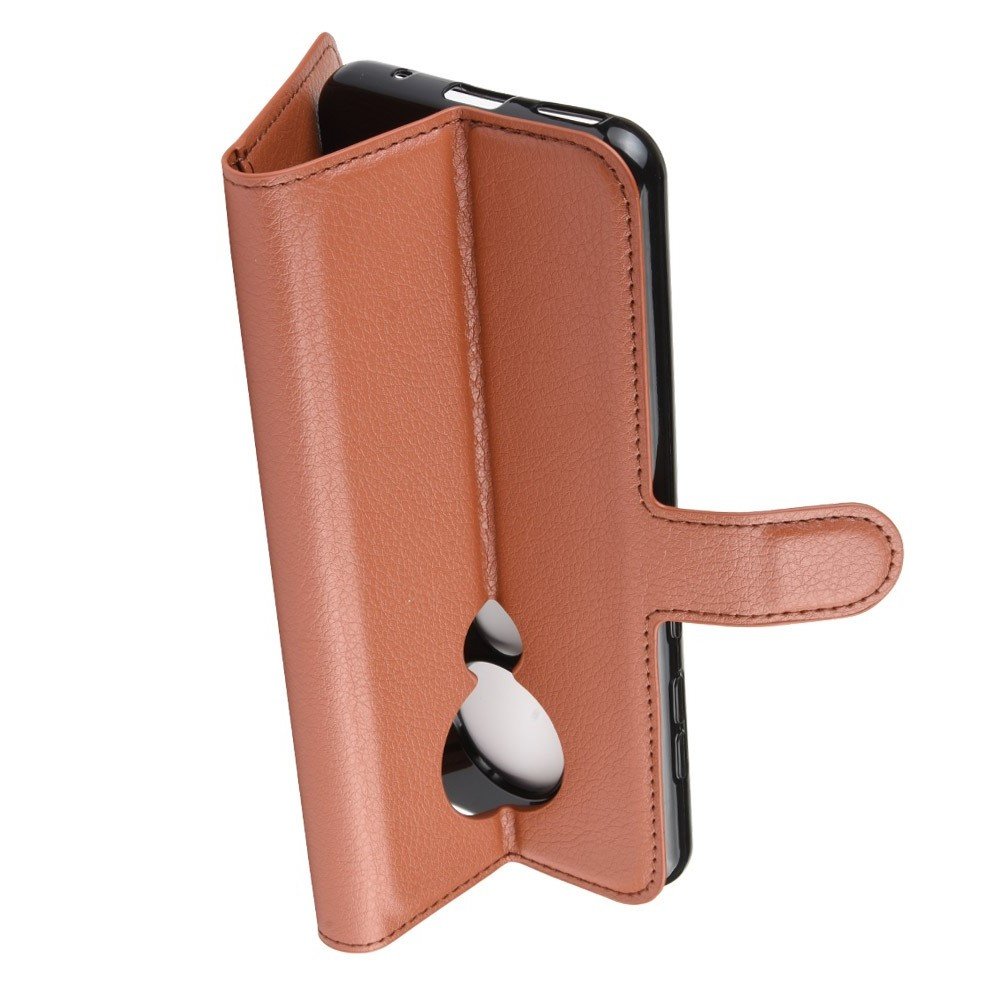 Чехол книжка кошелек с отделениями для карт и подставкой для Чехлы для Nokia 6.2 / 7.2 - Коричневый