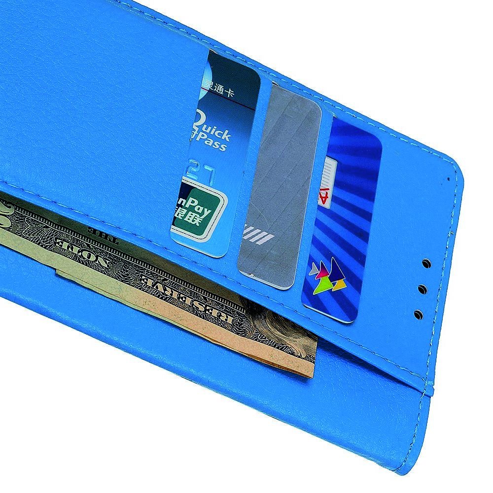 Чехол книжка кошелек с отделениями для карт и подставкой для OPPO Realme XT - Синий