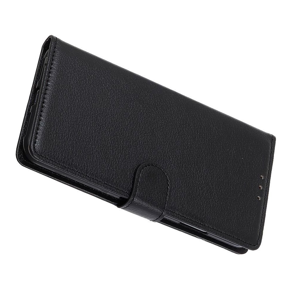 Чехол книжка кошелек с отделениями для карт и подставкой для Samsung Galaxy A01 - Черный