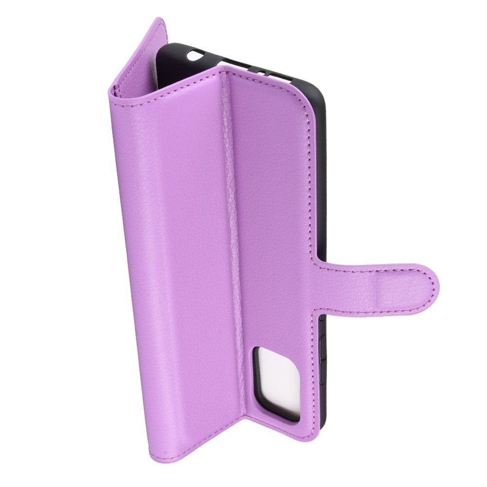Чехол книжка кошелек с отделениями для карт и подставкой для Samsung Galaxy A51 - Фиолетовый