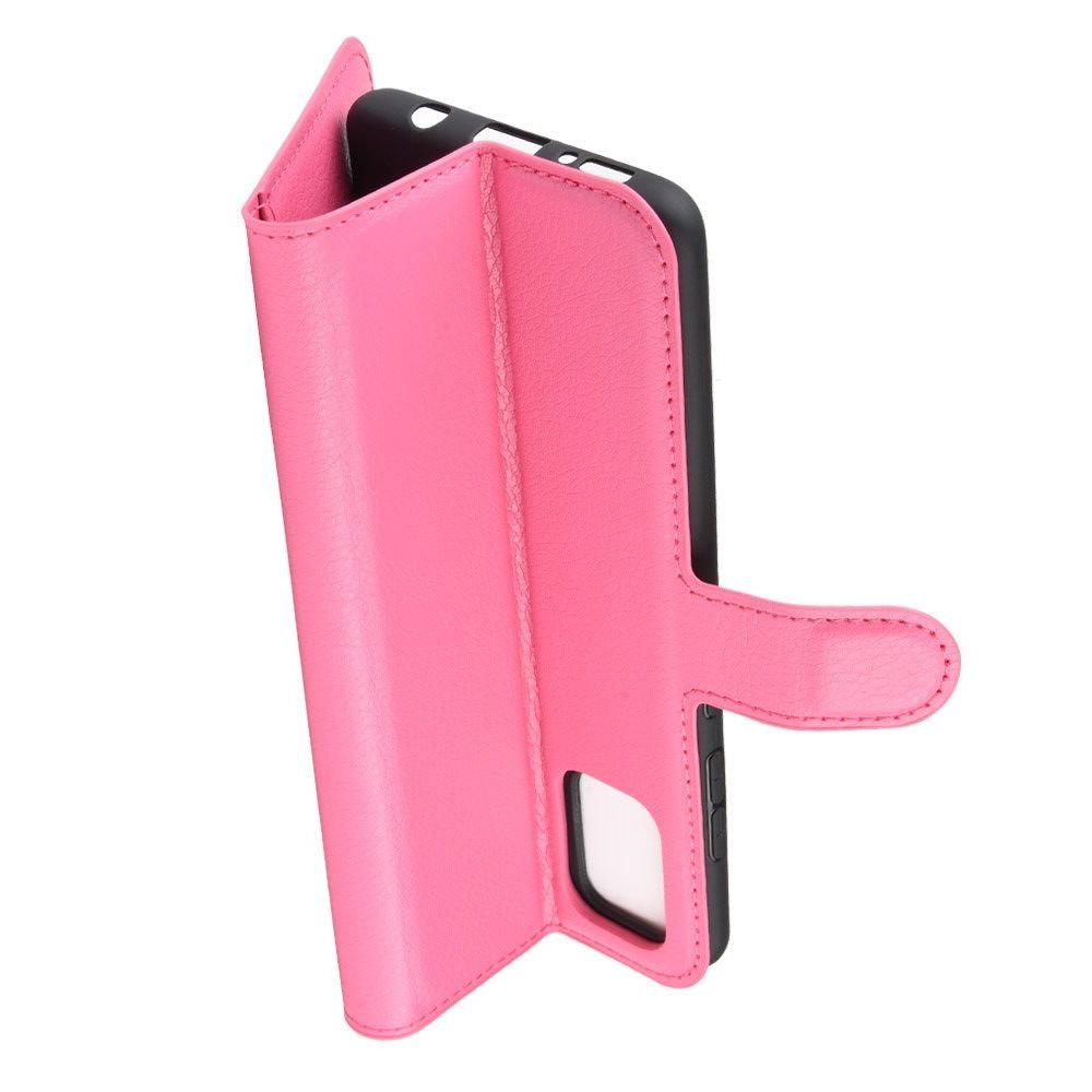 Чехол книжка кошелек с отделениями для карт и подставкой для Samsung Galaxy A51 - Светло-Розовый