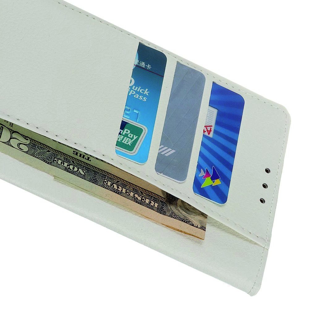 Чехол книжка кошелек с отделениями для карт и подставкой для Samsung Galaxy A70s - Белый