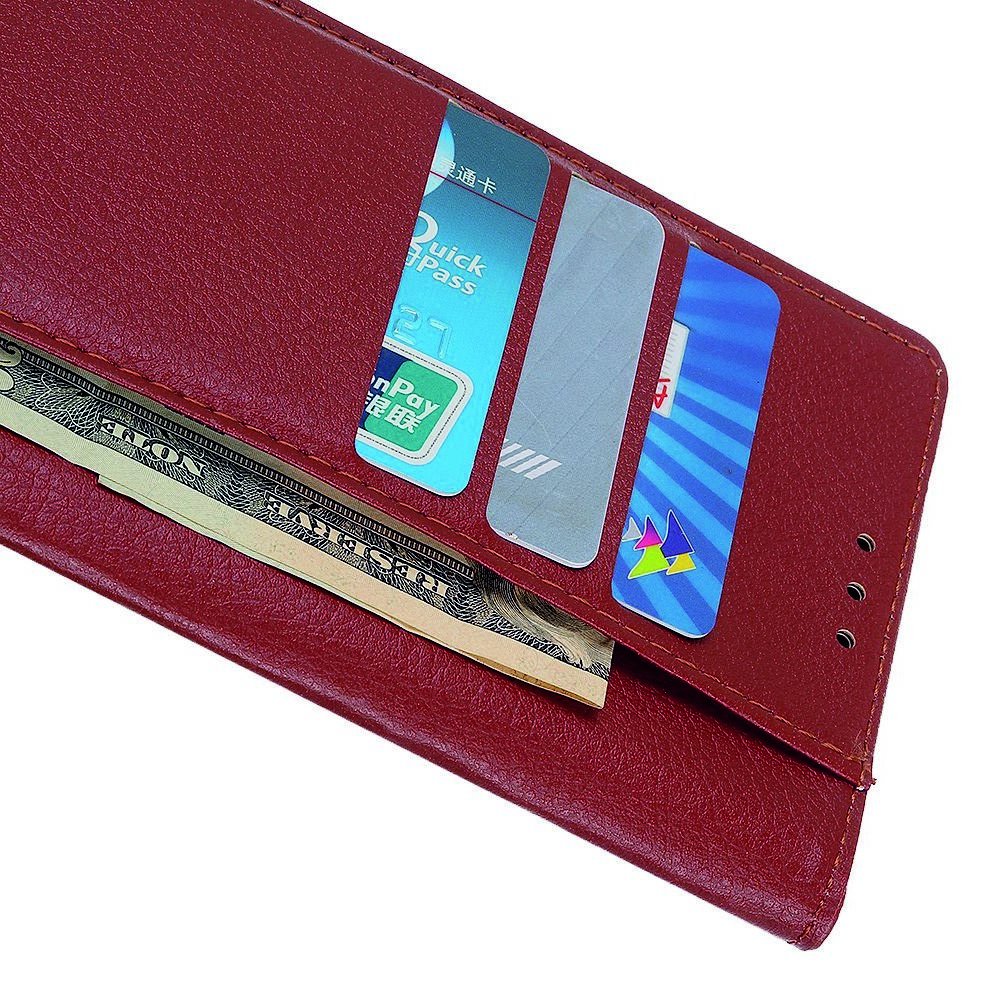 Чехол книжка кошелек с отделениями для карт и подставкой для Samsung Galaxy A70s - Коричневый