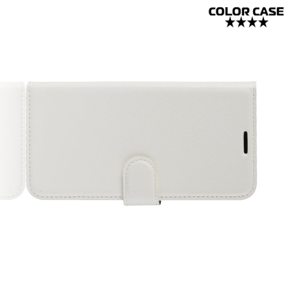 Чехол книжка кошелек с отделениями для карт и подставкой для Samsung Galaxy Note 10 - Белый