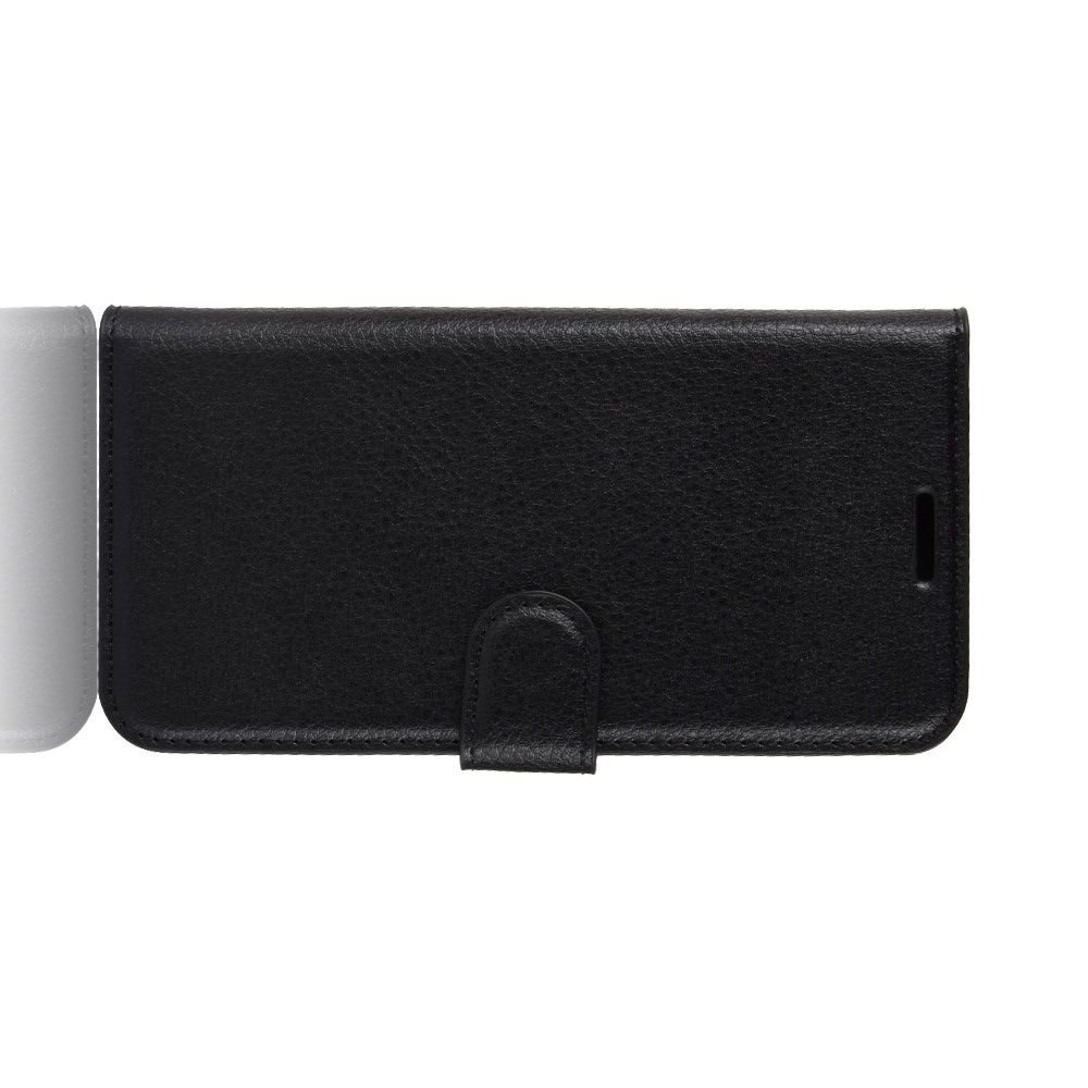 Чехол книжка кошелек с отделениями для карт и подставкой для Samsung Galaxy Note 10 Lite - Черный