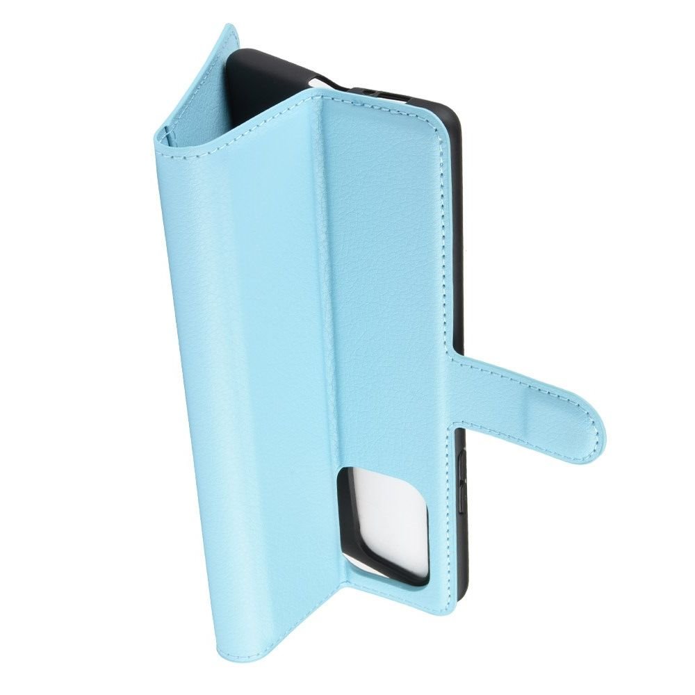 Чехол книжка кошелек с отделениями для карт и подставкой для Samsung Galaxy S10 Lite - Синий