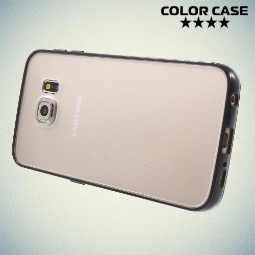 Чехол для Samsung Galaxy S6 Edge - Черный и матовый прозрачный