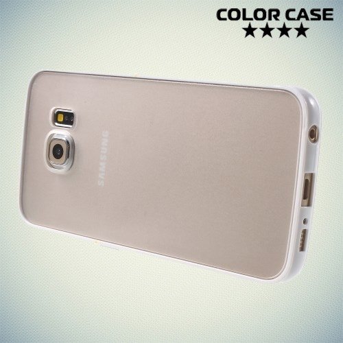 Чехол для Samsung Galaxy S6 Edge - Белый и матовый прозрачный
