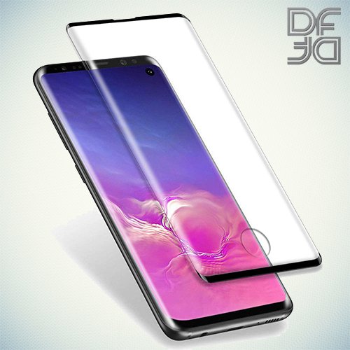 DF Изогнутое защитное 3D стекло для Samsung Galaxy S10 - Черное
