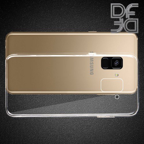 DF Ультратонкий прозрачный силиконовый чехол для Samsung Galaxy J6 Plus