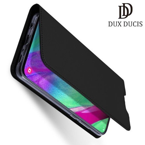 Dux Ducis чехол книжка для Samsung Galaxy A40 с магнитом и отделением для карты - Черный