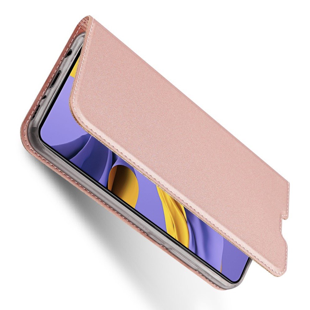 Dux Ducis чехол книжка для Samsung Galaxy A51 с магнитом и отделением для карты - Розовое Золото
