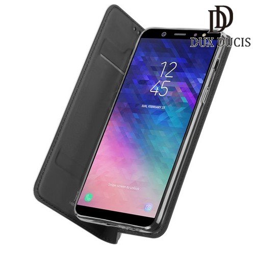 Dux Ducis чехол книжка для Samsung Galaxy A6 Plus 2018 с магнитом и отделением для карты - Серый