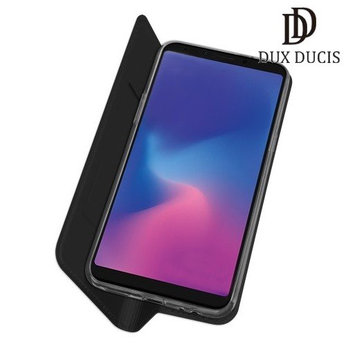 Dux Ducis чехол книжка для Samsung Galaxy A6s с магнитом и отделением для карты - Черный