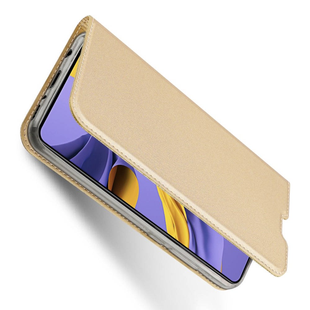 Dux Ducis чехол книжка для Samsung Galaxy A71 с магнитом и отделением для карты - Золотой