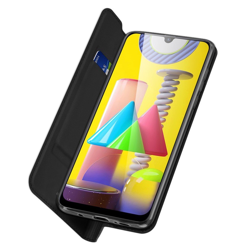 Dux Ducis чехол книжка для Samsung Galaxy M31 с магнитом и отделением для карты - Черный
