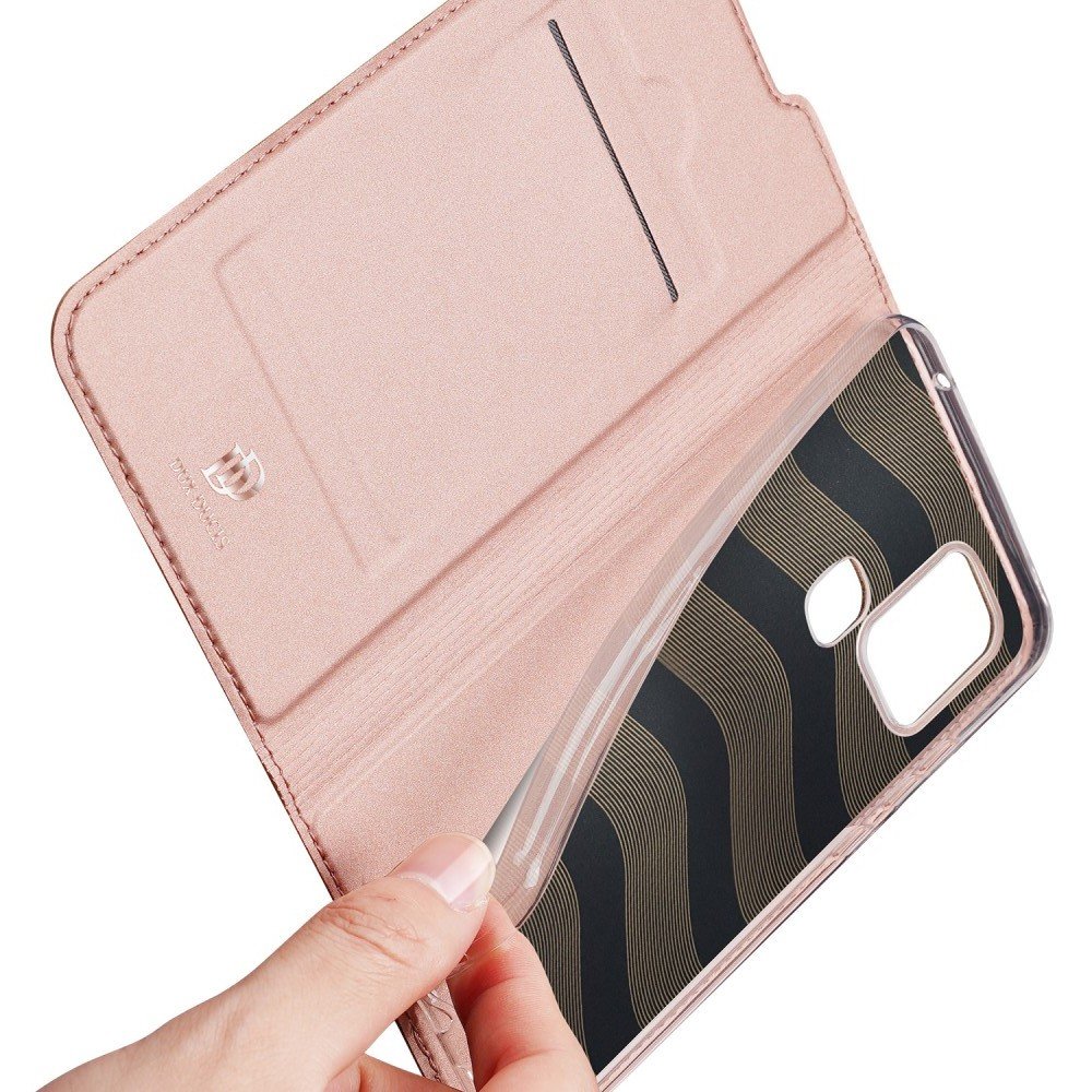 Dux Ducis чехол книжка для Samsung Galaxy M31 с магнитом и отделением для карты - Розовый