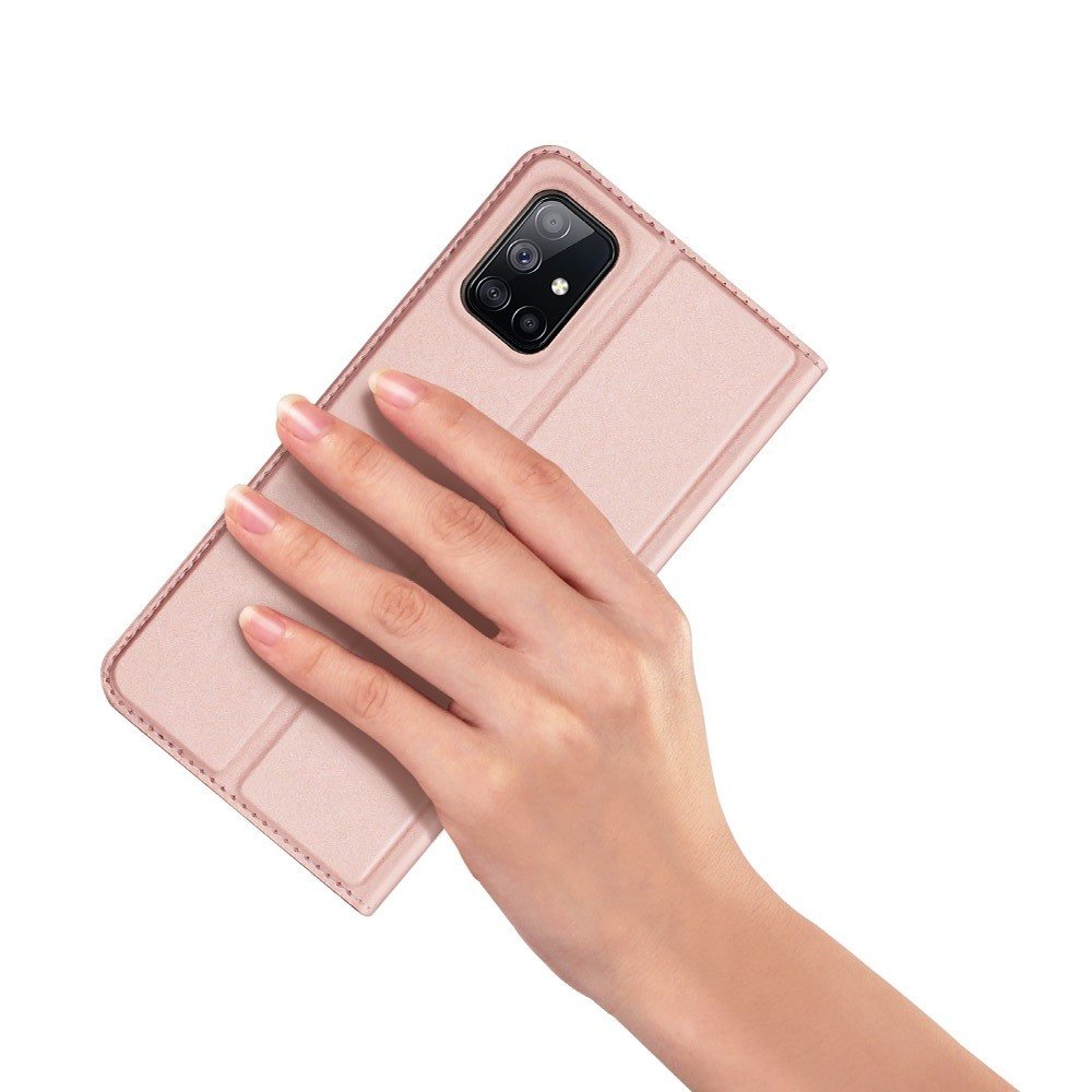 Dux Ducis чехол книжка для Samsung Galaxy M51 с магнитом и отделением для карты - Розовый