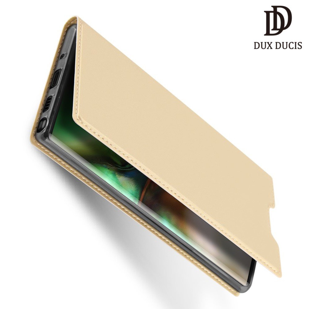 Dux Ducis чехол книжка для Samsung Galaxy Note 10+ с магнитом и отделением для карты - Золотой