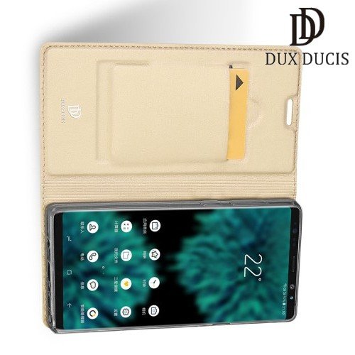 Dux Ducis чехол книжка для Samsung Galaxy Note 9 с магнитом и отделением для карты - Золотой