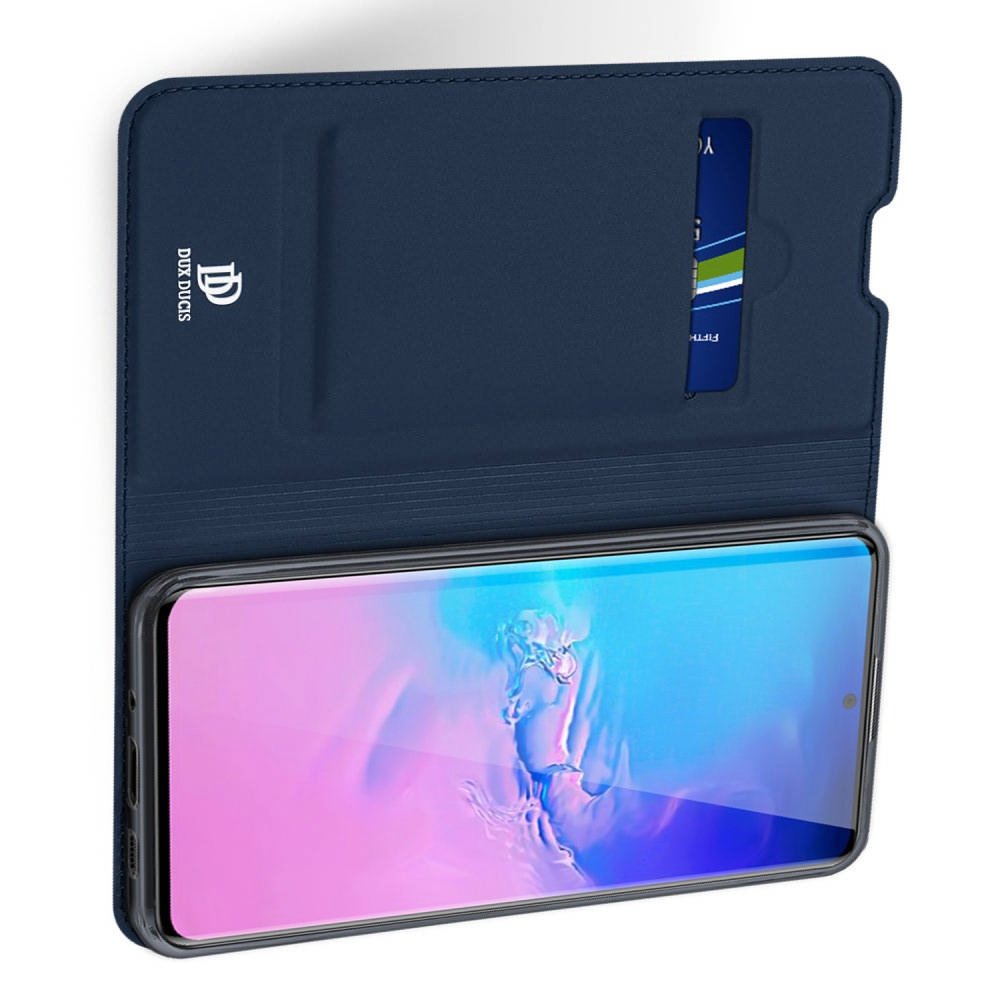 Dux Ducis чехол книжка для Samsung Galaxy S20 Ultra с магнитом и отделением для карты - Синий