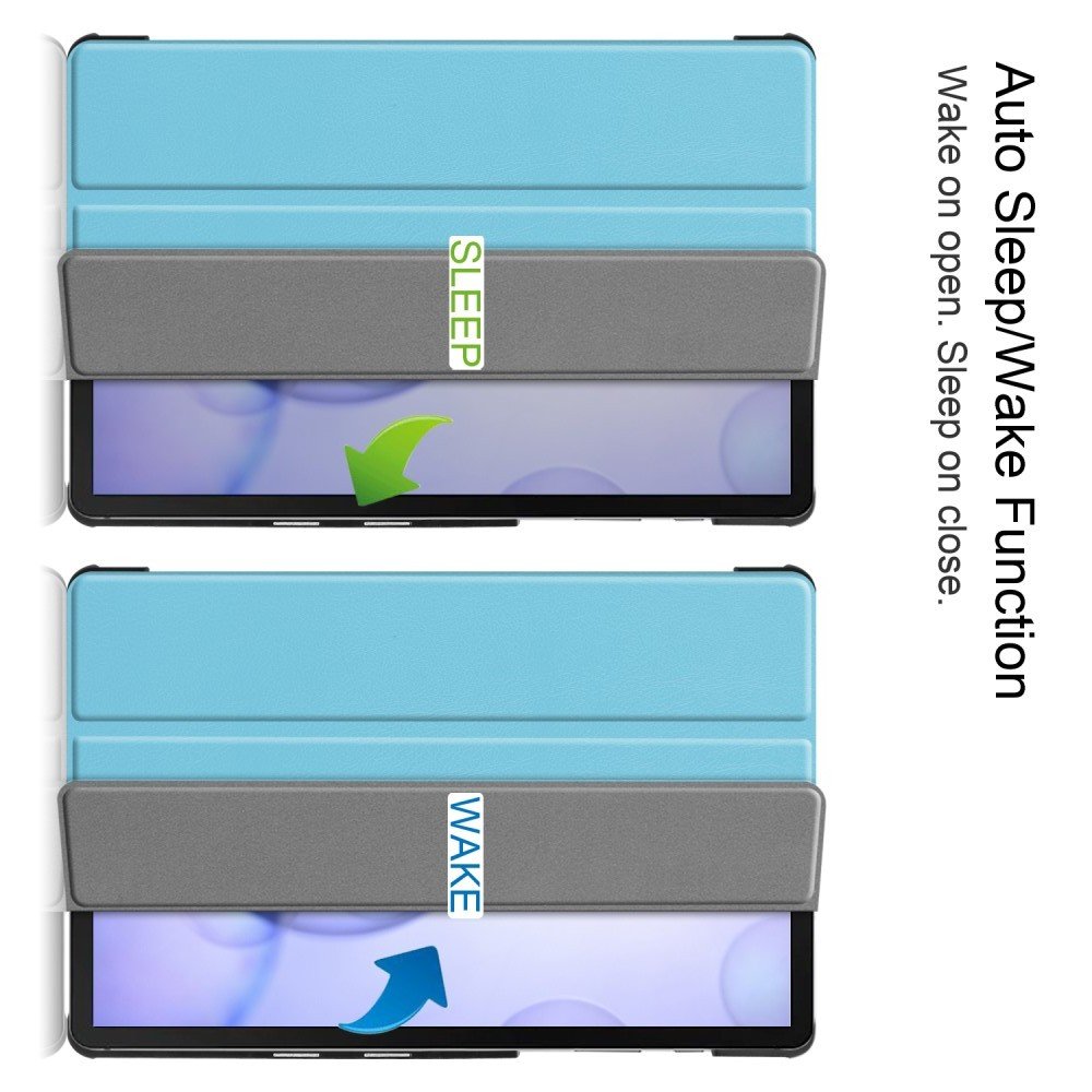 Двухсторонний чехол книжка для Samsung Galaxy Tab S6 SM-T865 SM-T860 с подставкой - Голубой