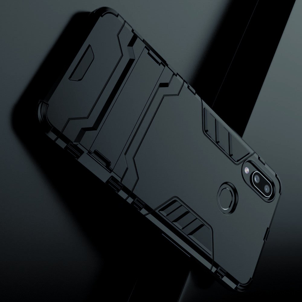 Hybrid Armor Ударопрочный чехол для Samsung Galaxy A10s с подставкой - Черный