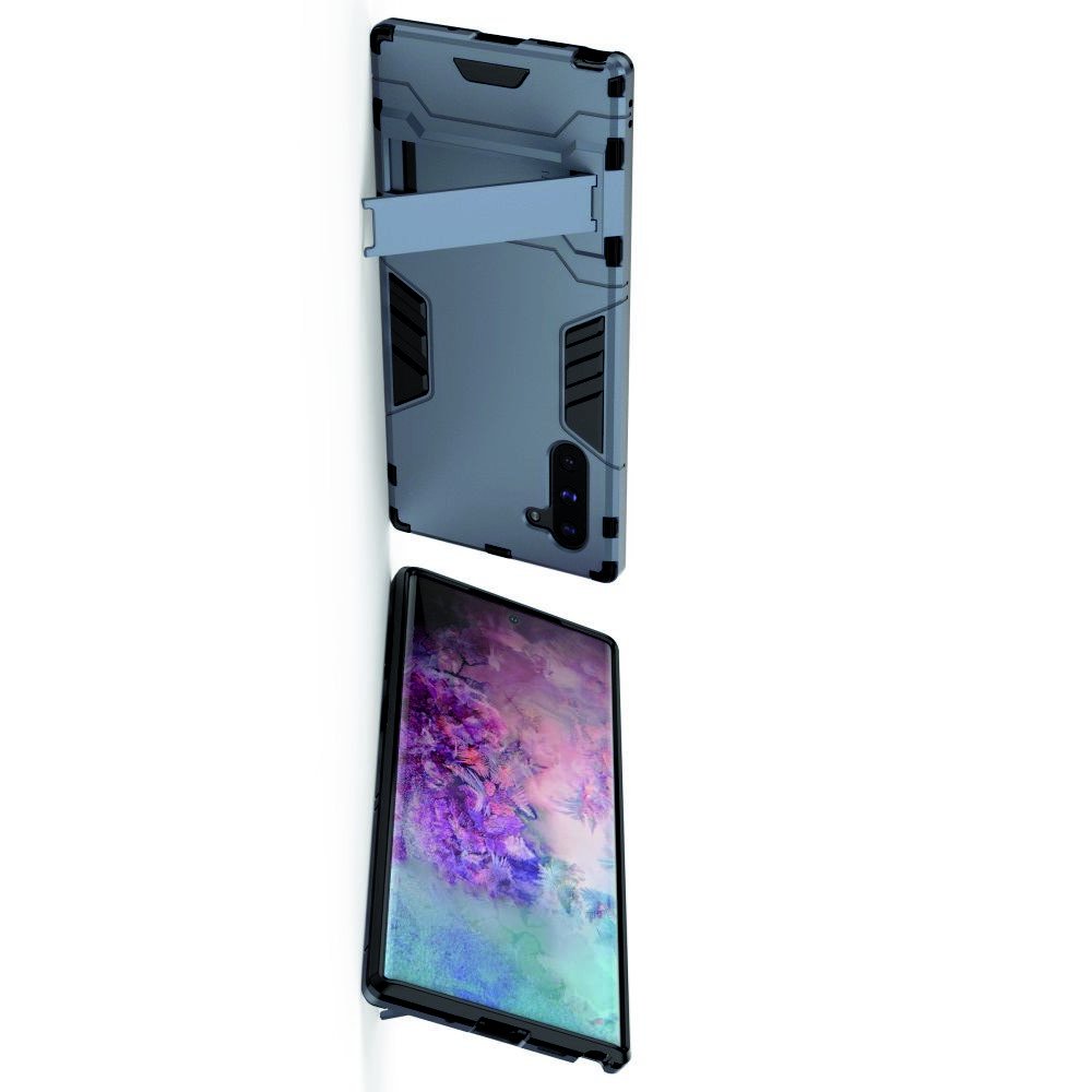 Hybrid Armor Ударопрочный чехол для Samsung Galaxy Note 10 с подставкой - Синий