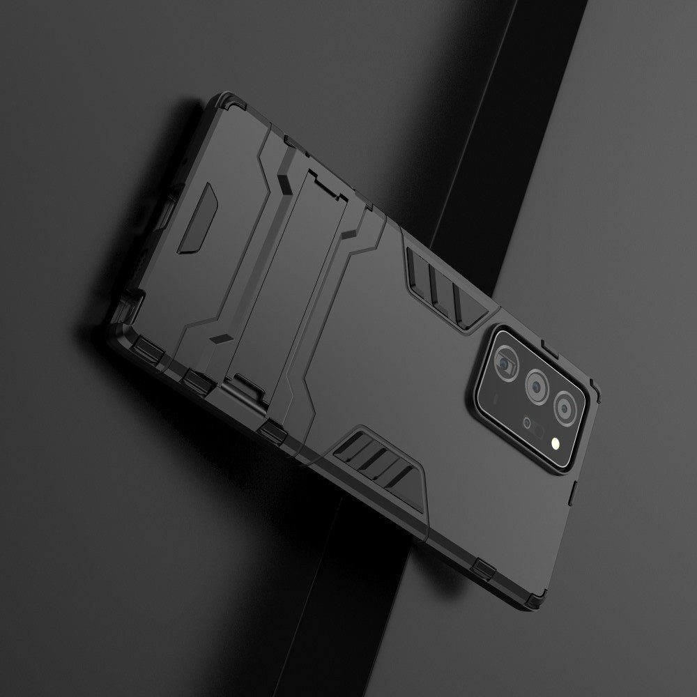 Hybrid Armor Ударопрочный чехол для Samsung Galaxy Note 20 Ultra с подставкой - Черный