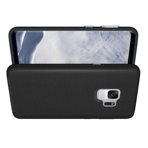 Hybrid двухкомпонентный противоударный чехол для Samsung Galaxy S9 - Черный